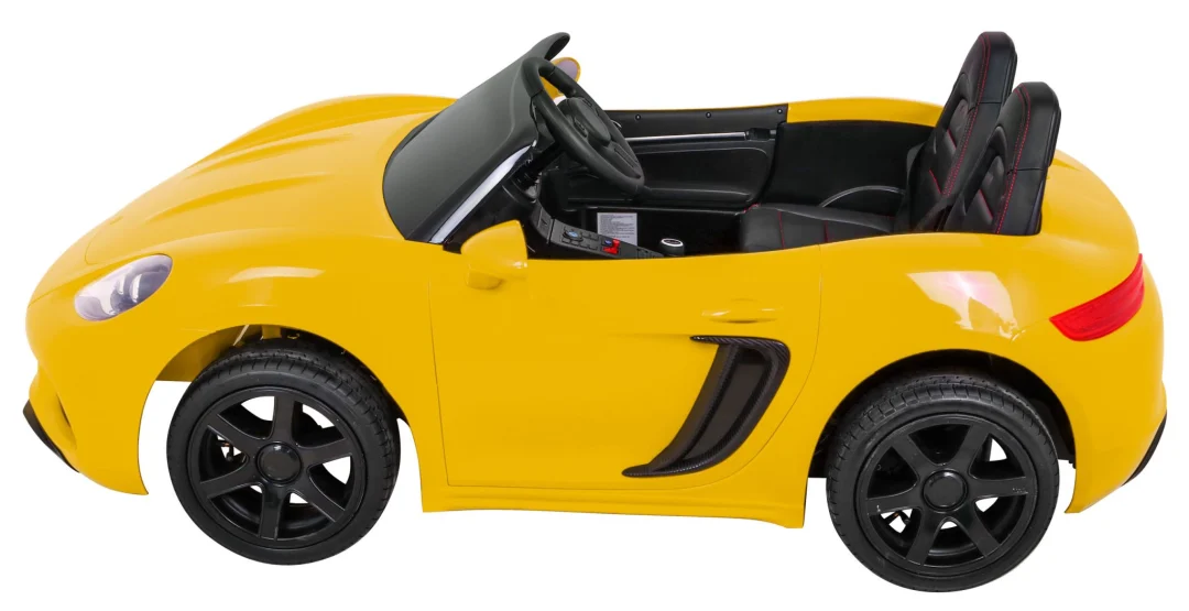 Perfecta Automobil za 2 djece Žuti + Napuhani Kotači + Motor Bez Četkica + MP3 LED + Sporo, žuta auto na akumulator_4