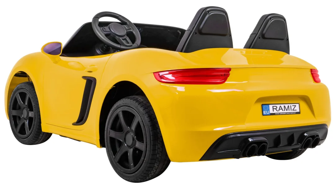 Perfecta Automobil za 2 djece Žuti + Napuhani Kotači + Motor Bez Četkica + MP3 LED + Sporo, žuta auto na akumulator_5