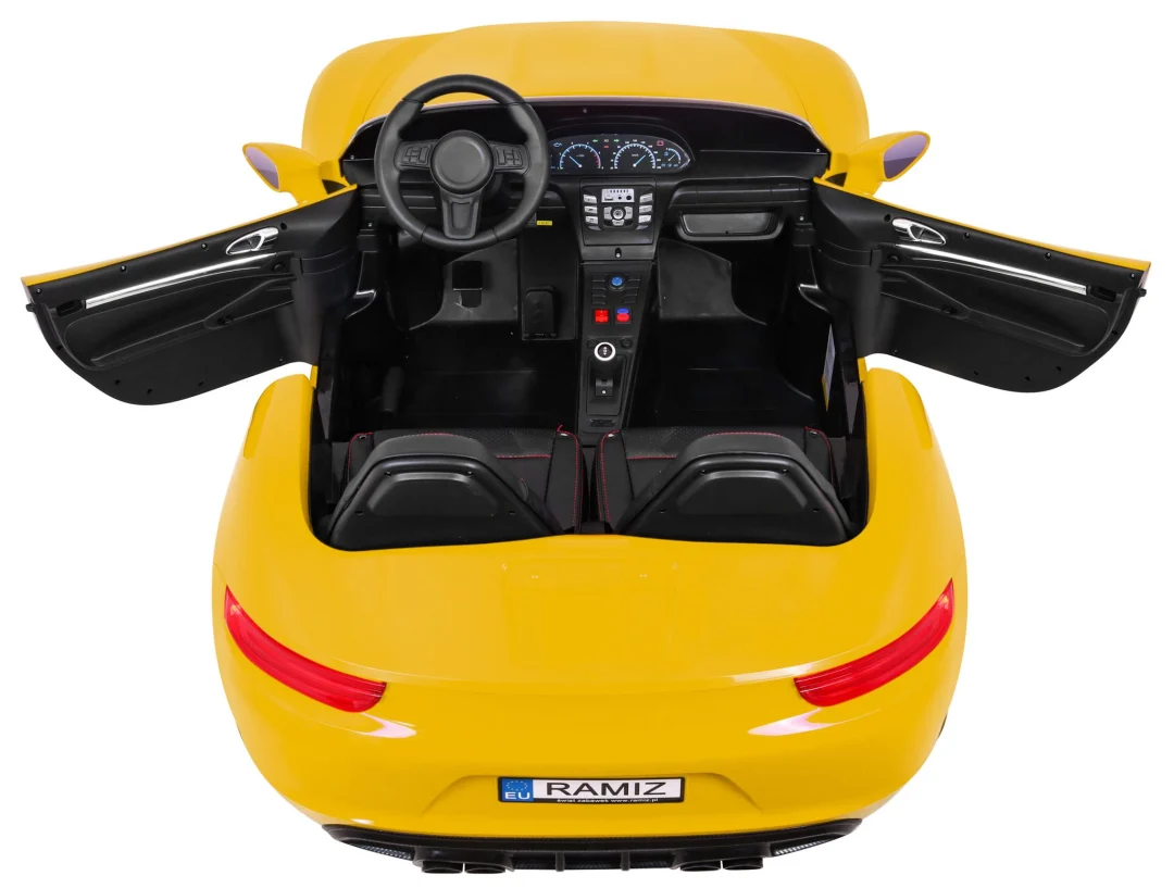 Perfecta Automobil za 2 djece Žuti + Napuhani Kotači + Motor Bez Četkica + MP3 LED + Sporo, žuta auto na akumulator_7
