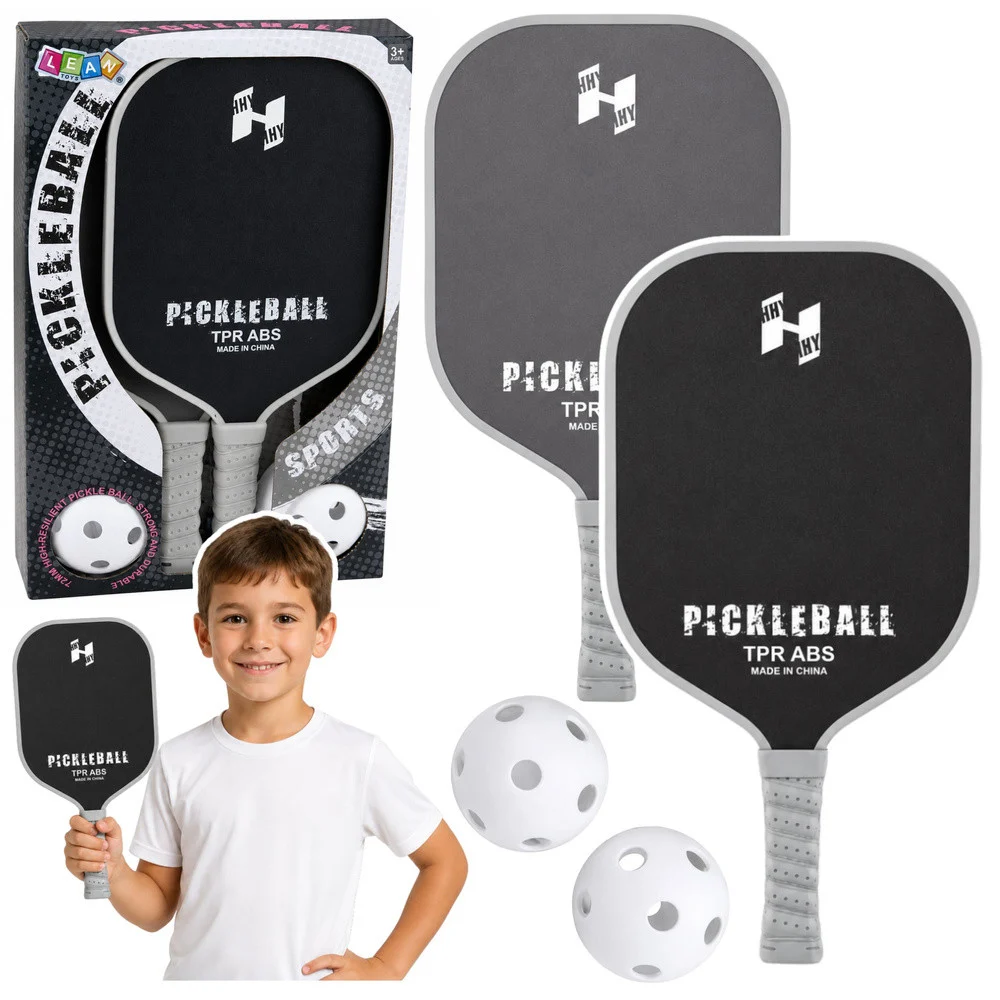 Pickleball set crno-sivi 2 reketa i 2 loptice_1