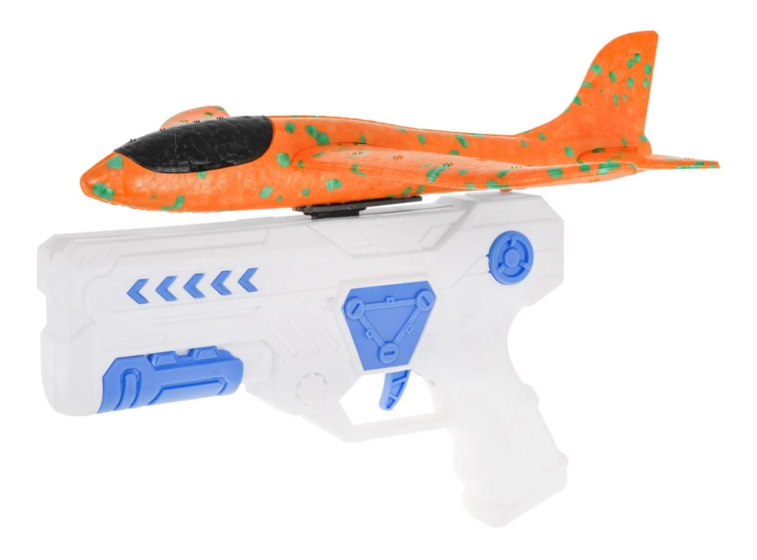 Pištolj-bacač bijeli + stiropor avion narančasti 6+_2