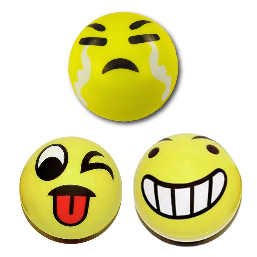 Pjena lopta emoji žuta Ø 10 cm_3