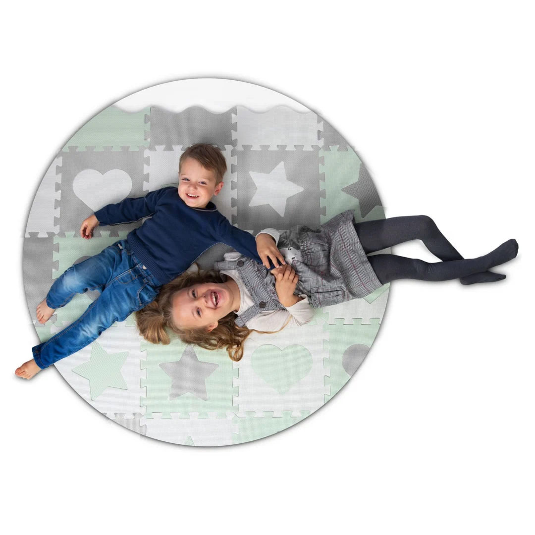 Pjenasta podloga za slaganje Ricokids, 151 × 151 cm, sivo-menta, 16 komada_5