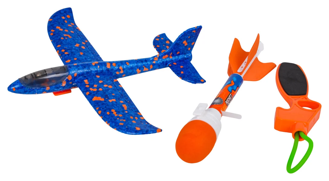 Plavi 2-u-1 set aviona s lanserom_2