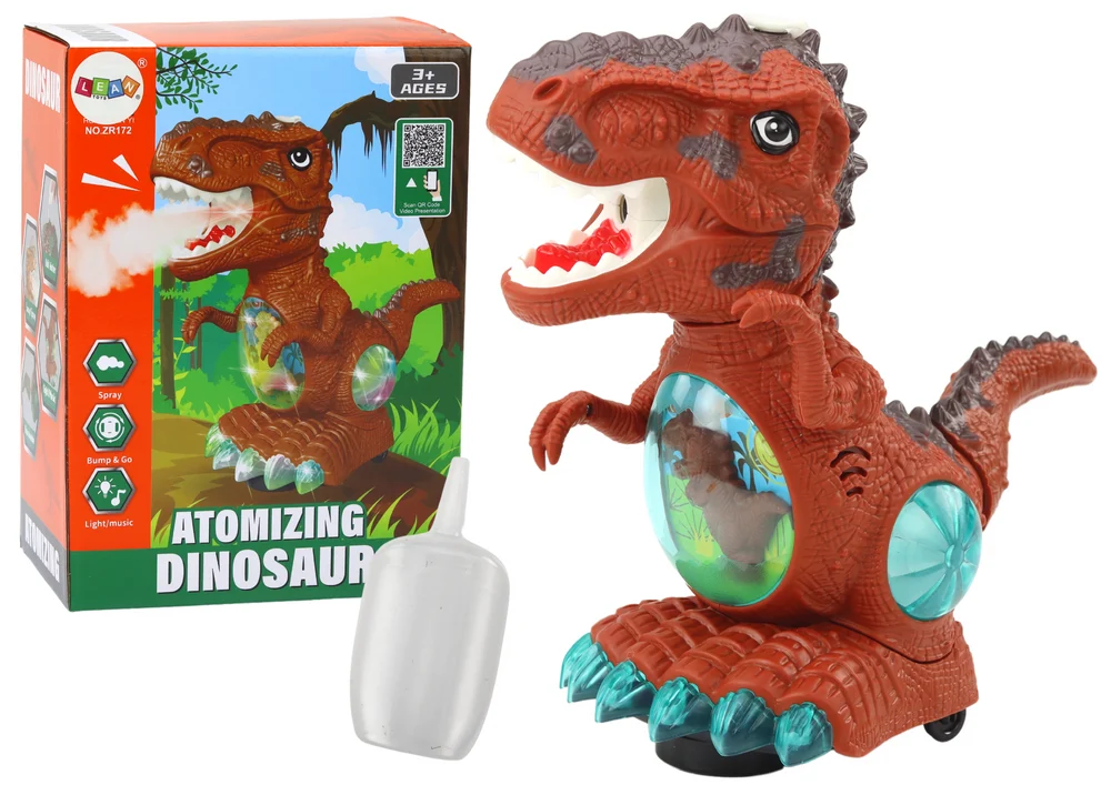 Plesni dinosaur sa senzorom prepreka smeđi_1