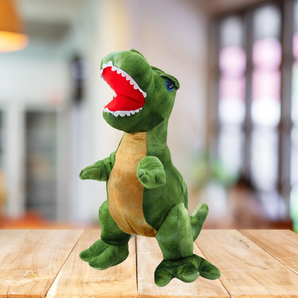 Plišana igračka dinosaur s teksturiranom kožom zelena 45 cm_2