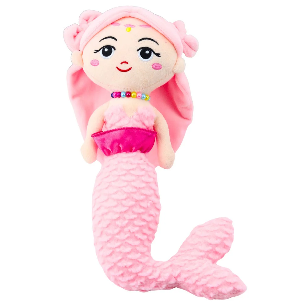 Plišana sirena s perlicama, roza, 32 cm_2