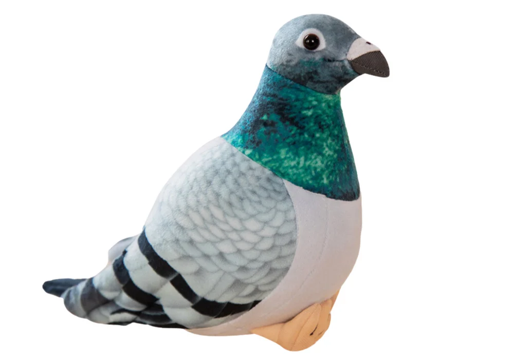 Plišani ćubasti golub sivi 20 cm_2