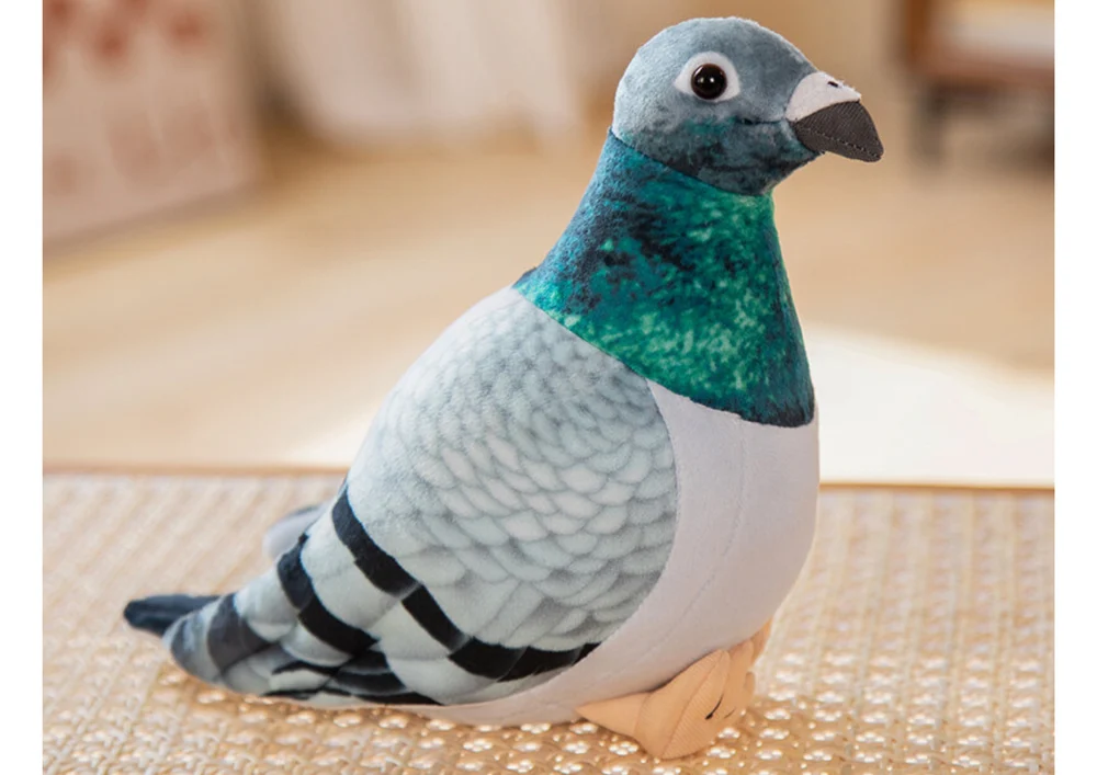 Plišani ćubasti golub sivi 20 cm_3