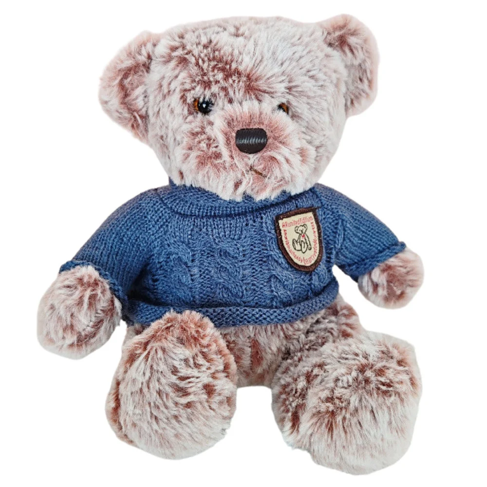 Plišani medvjedić sivi s plavim džemperom 21 cm_2