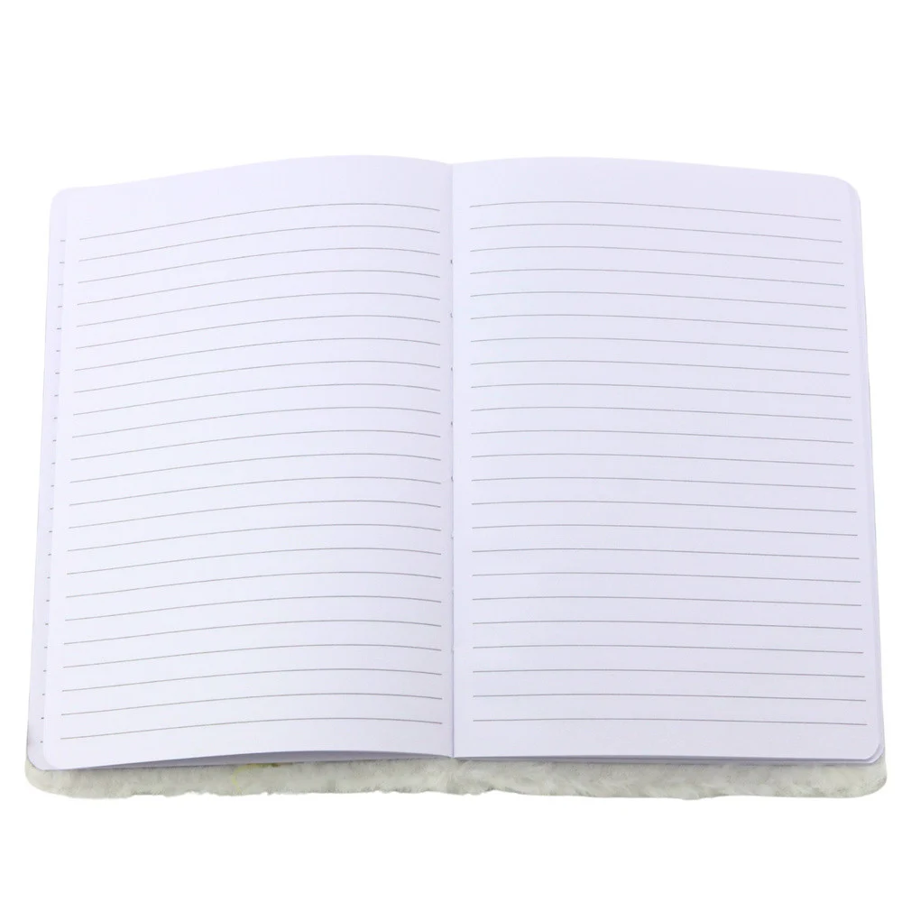 Plišani notes s pticom i šljokicama, bijeli_2