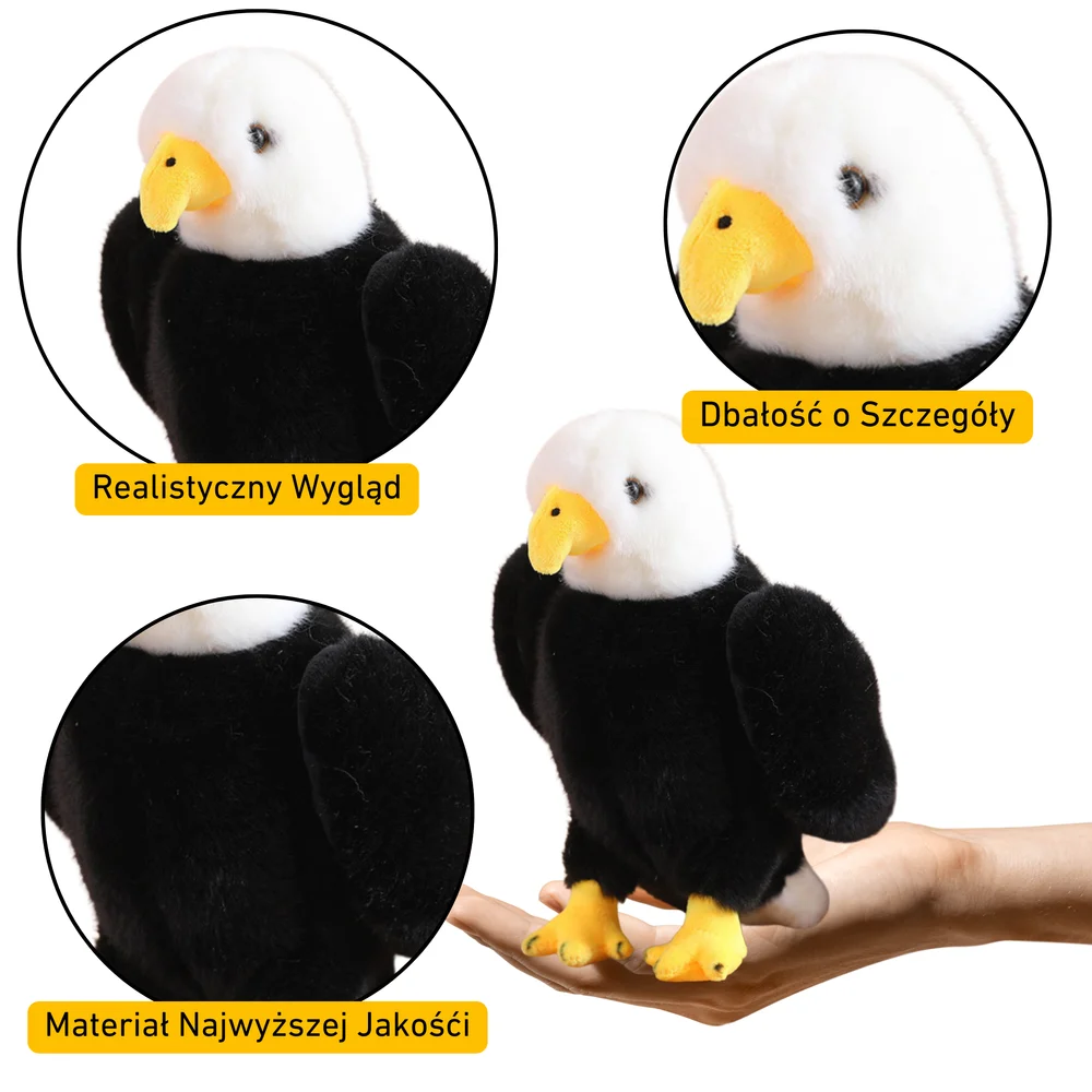 Plišani orao crno-bijeli 25 cm_2