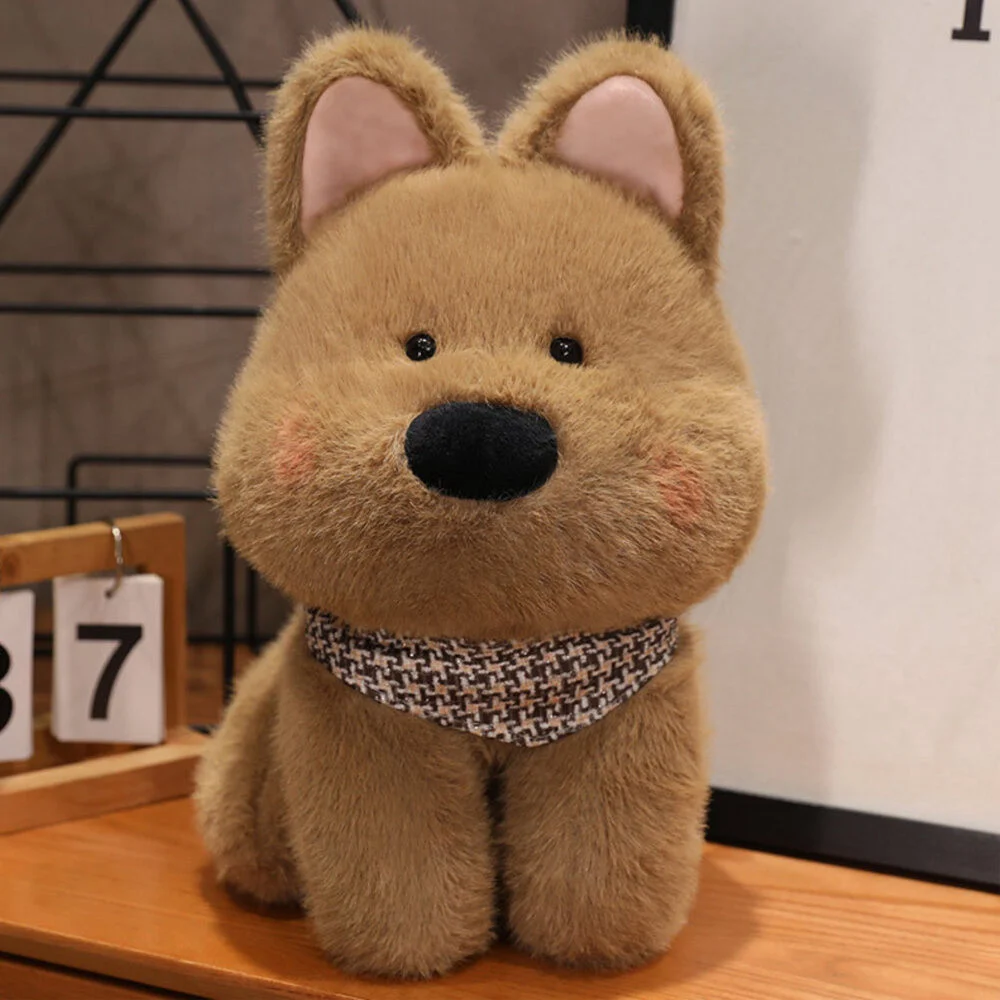Plišani pas sa šalom smeđi 25 cm_3