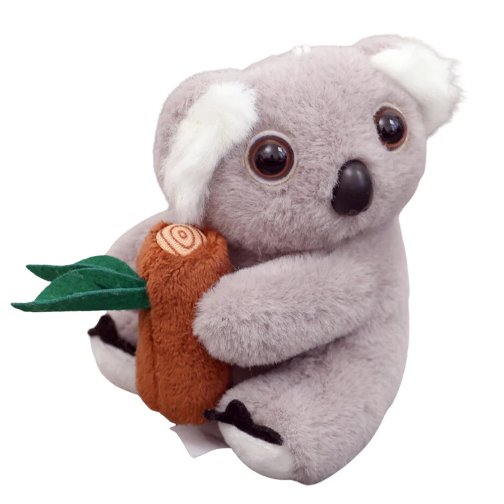 Plišani privjesak koala s grančicom zlatni karabiner 12 cm_1