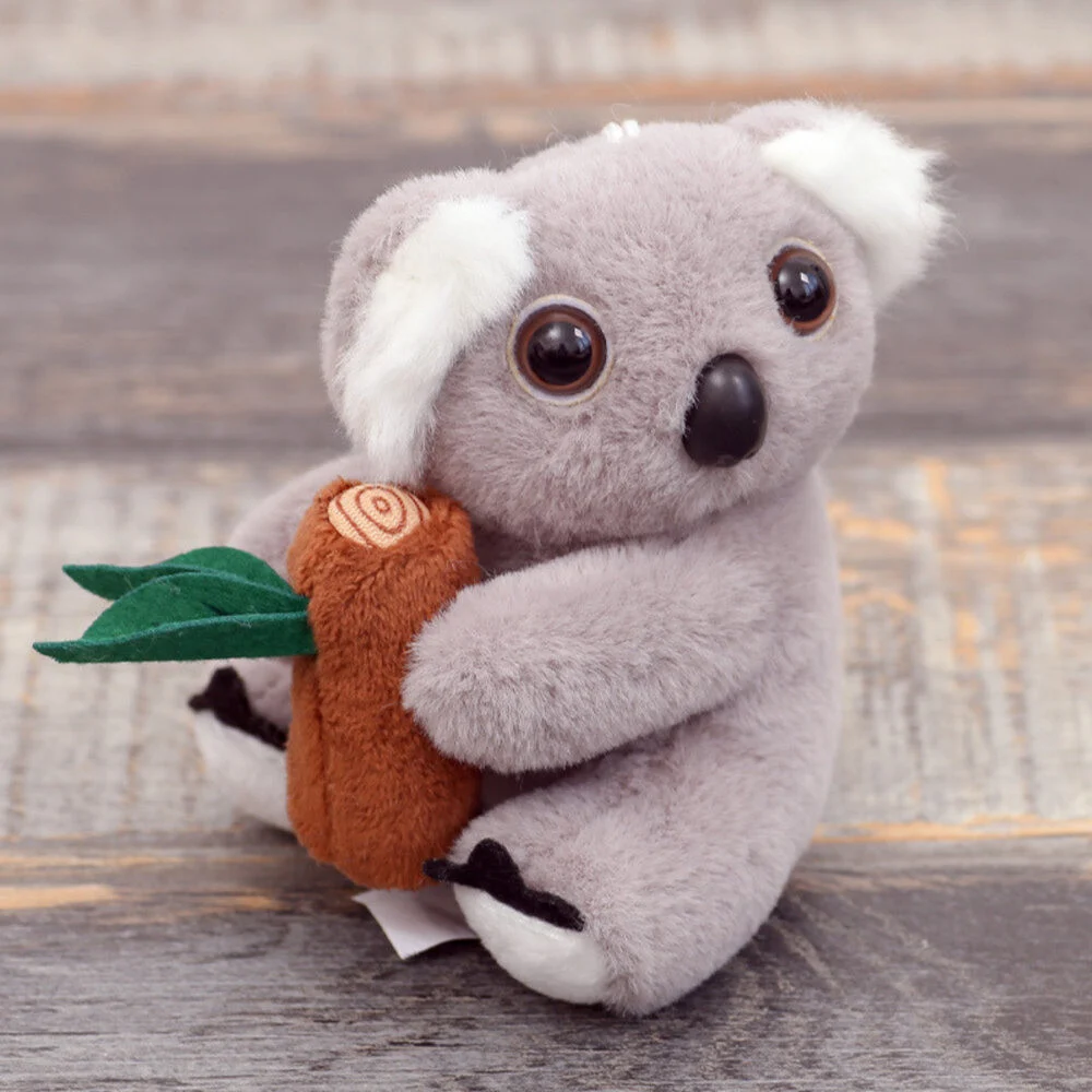 Plišani privjesak koala s grančicom zlatni karabiner 12 cm_2