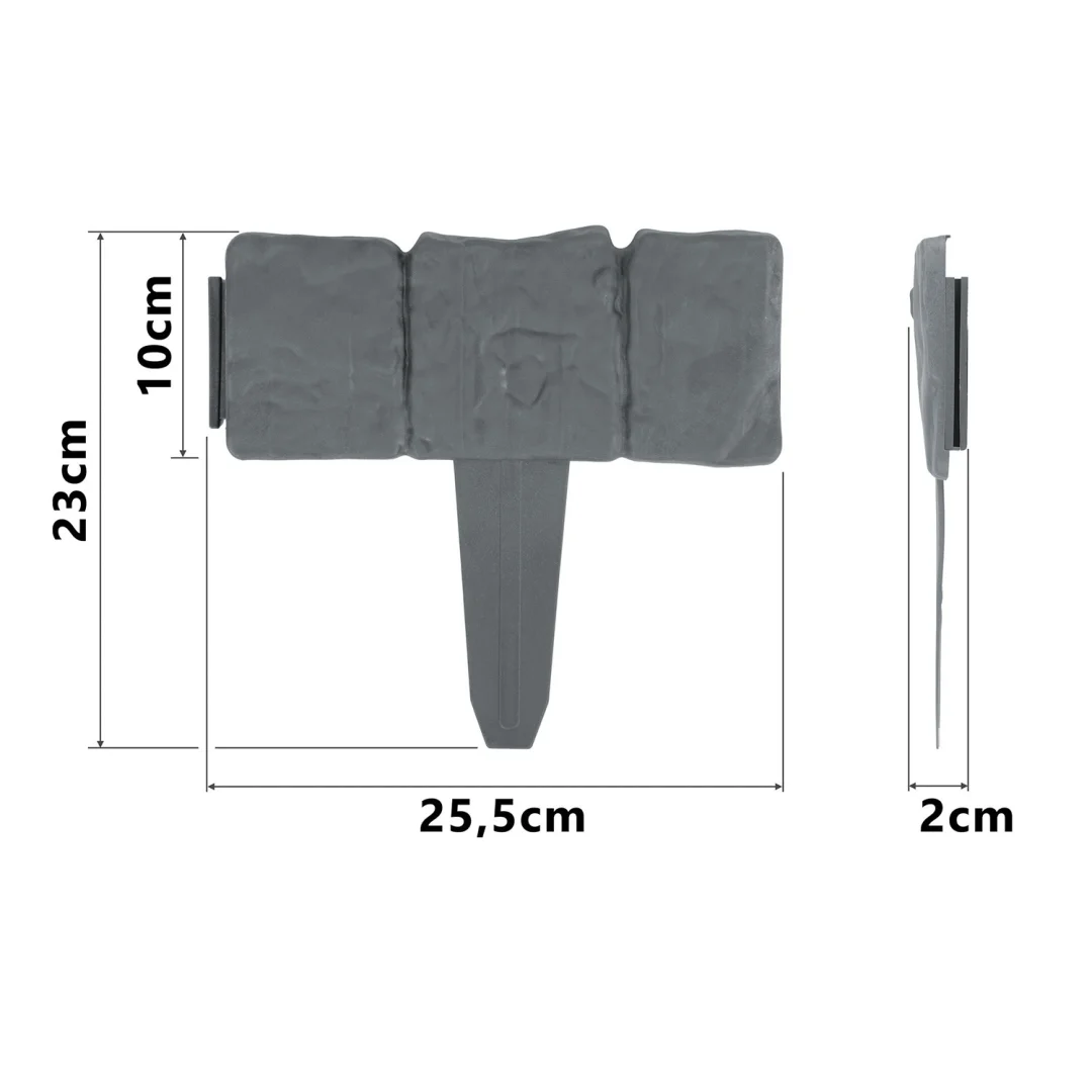 Plonos vrtni rub 250 cm PL-962 siva_4