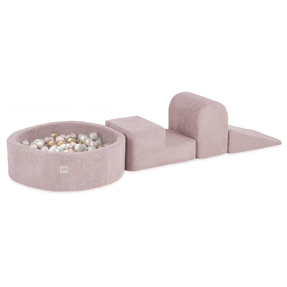 Plush Nest Igralište 3 elementa + suhi bazen 90x30cm (+200 loptica: biserne, zlatne, biserno svijetlo ružičaste), lg_1
