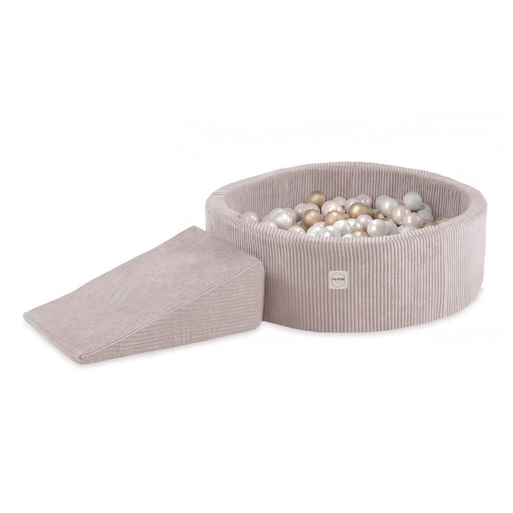 Plush Nest Igralište Suhi bazen + Trokut (+200 loptica: biserne, zlatne, biserno svijetlo ružičaste), svijetlo ružičaste, p_1
