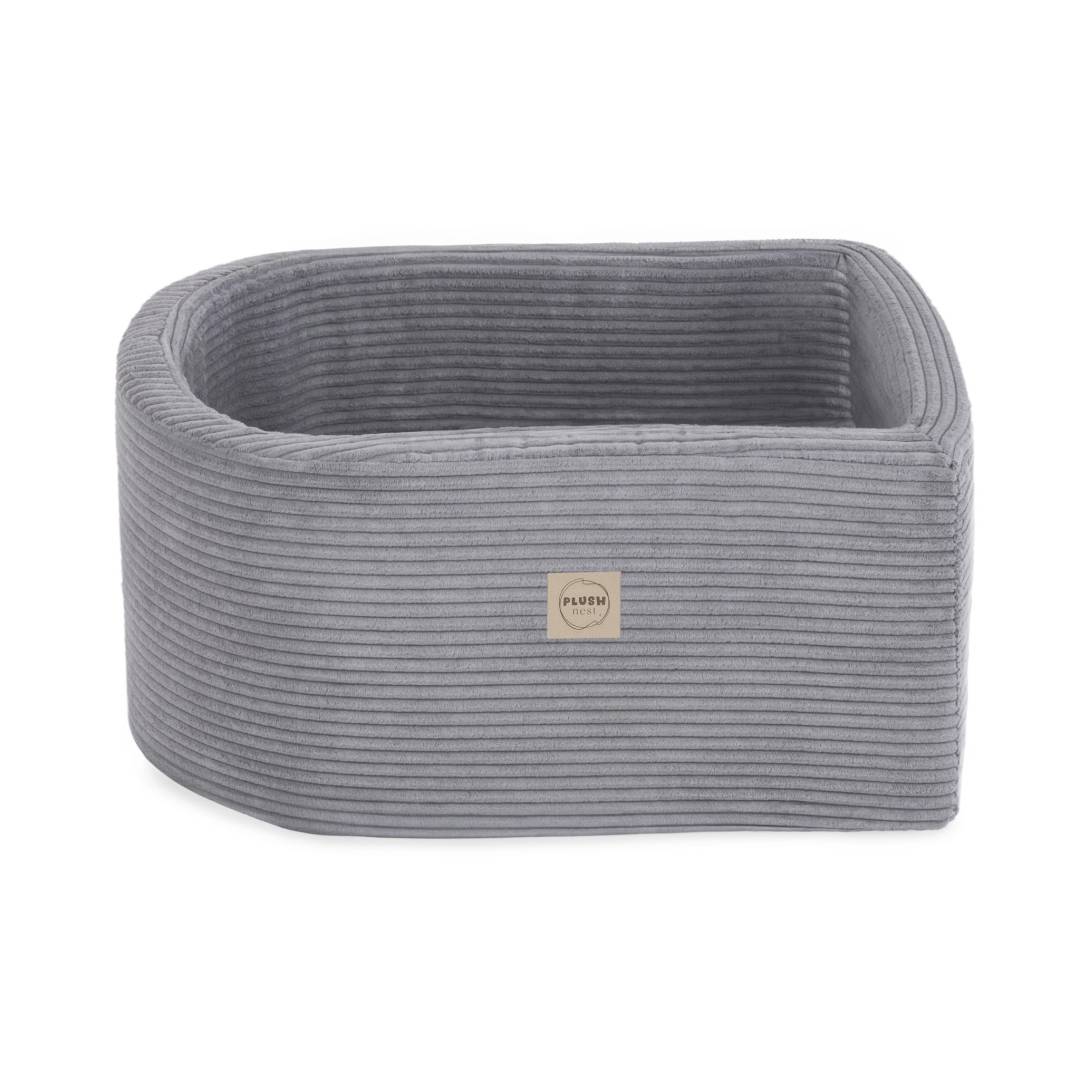 Plush Nest Mini igralište (+bazen i 100 loptica), sivo, vrhunski kord (biserna i srebrna)_6
