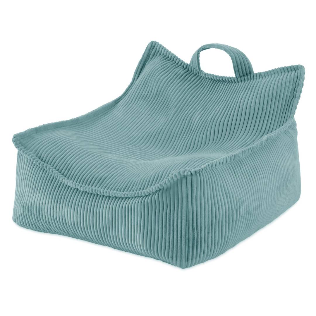 Plush Nest Puffy Square fotelja, 77x67x50, plava, vrhunski kord_1