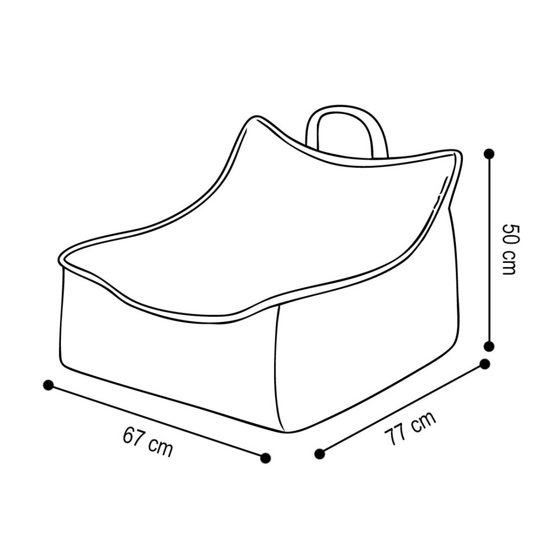 Plush Nest Puffy Square fotelja, 77x67x50, plava, vrhunski kord_3