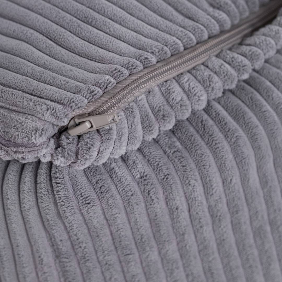 Plush Nest Puffy Square fotelja, 77x67x50, siva, korduroj_5