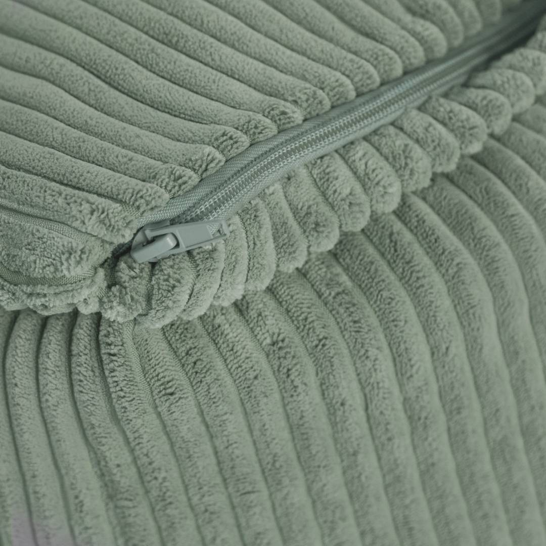 Plush Nest Puffy Square fotelja, 77x67x50, zelena, korduroj_5