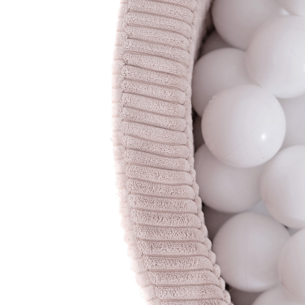 Plush Nest Suhi bazen, 90x30 cm, okruglo, svijetlo ružičasto, debeli kord_3