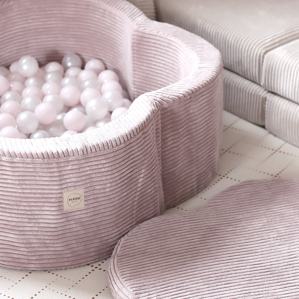 Plush Nest Suhi cvjetni bazen, 95x30, plava, vrhunski kord, Cvjetna zabavna zona, 200 kuglica: biserne, biserne_3