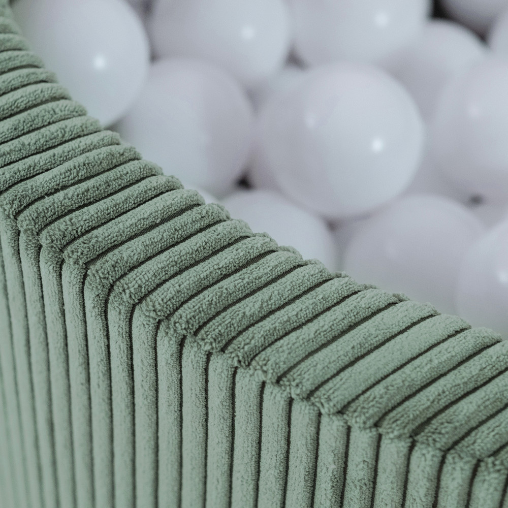Plush Nest bazen s lopticama, zeleni, okrugli, vrhunski kord, 90x30, 200 loptica: biserna, svijetlo ružičasta, zlatna_9