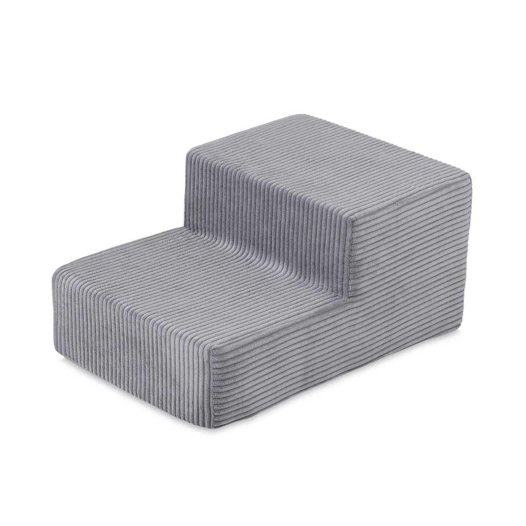 Plush Nest dječja pjenasta stepenica za suhi bazen, siva, vrhunski kord_1