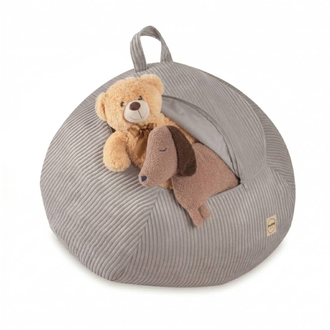Plush Nest igračka i torba za navlaku za plišanu igračku, dječji puf, bež, vrhunski kord_1