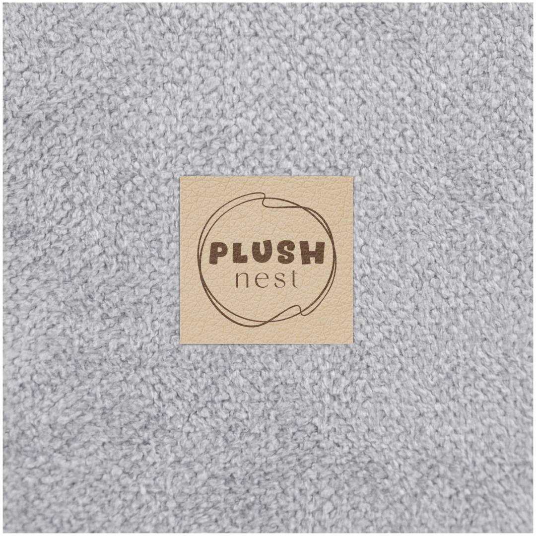 Plush Nest okrugli dječji bazen 90x30 s lopticama (200 loptica: biserne, srebrne), siva, vrhunski šenil_6