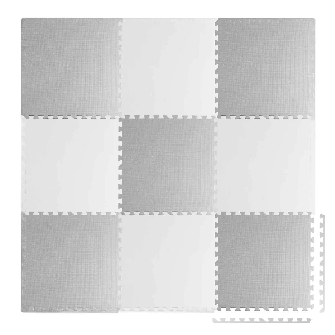 Podloga za igru - bijela i siva 60 × 60 cm, 9 kom_1