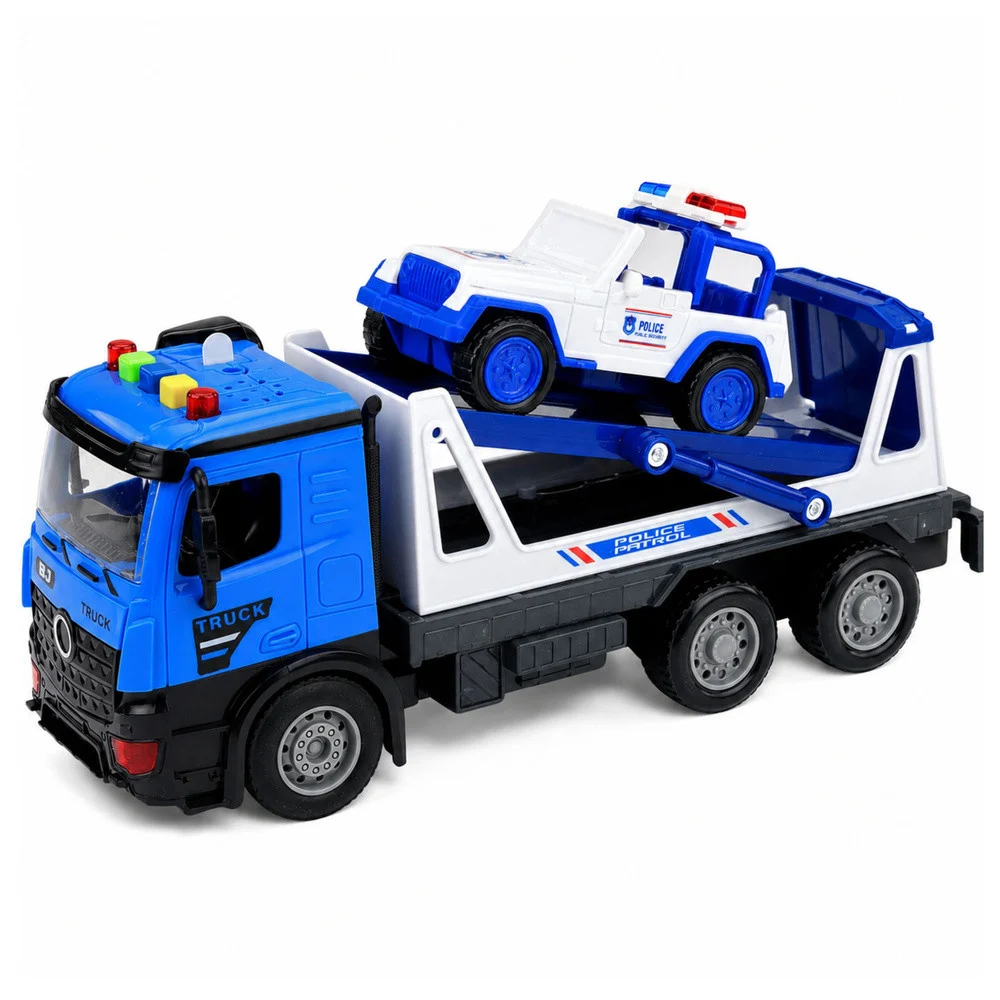 Policijski kamion za vuču s patrolnim automobilom - plavi_2