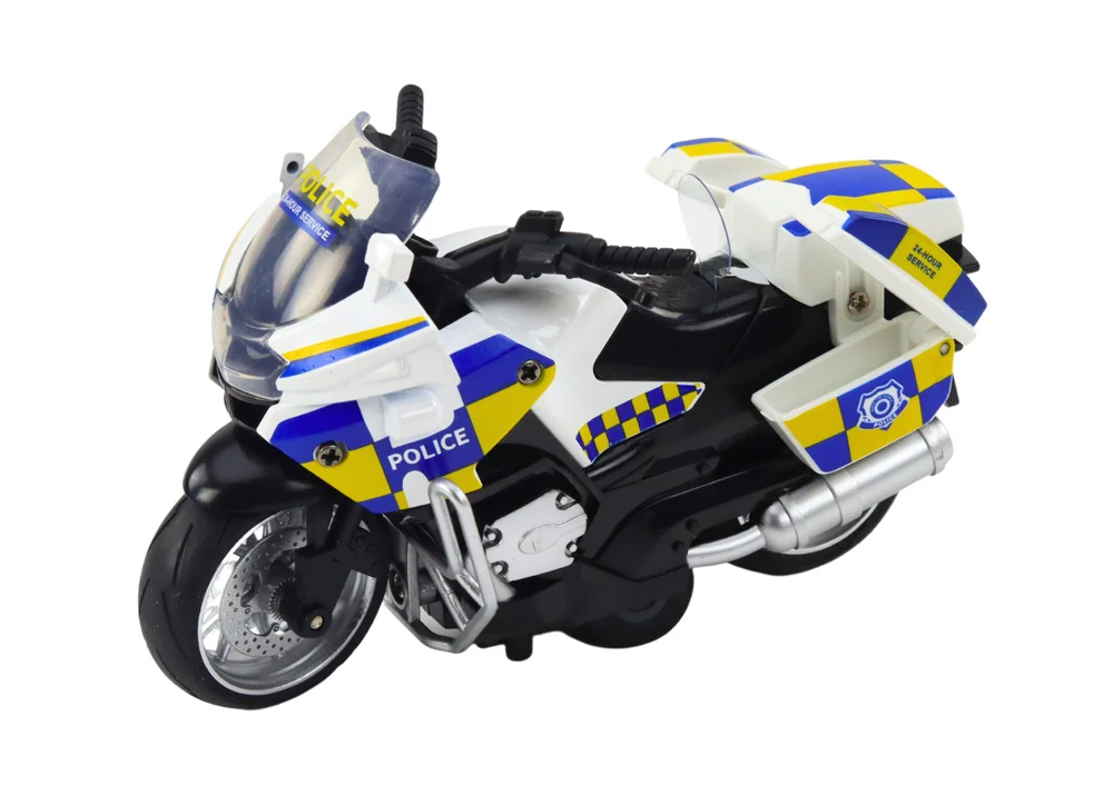Policijski motocikl s pogonom na trenje, svjetlima na baterije i zvukom_2