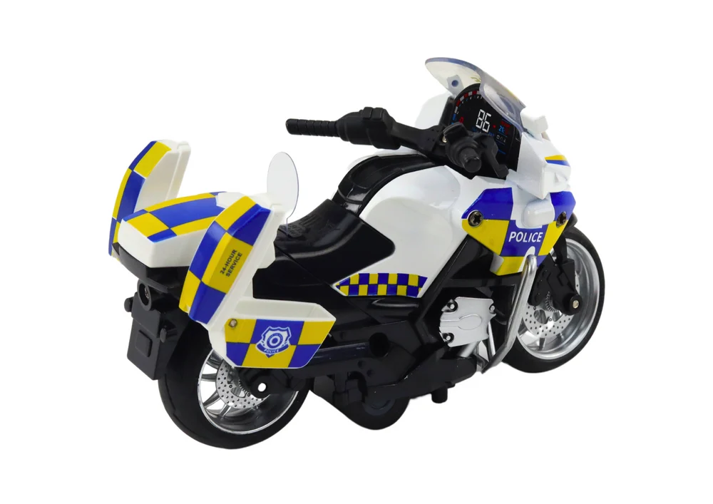 Policijski motocikl s pogonom na trenje, svjetlima na baterije i zvukom_3