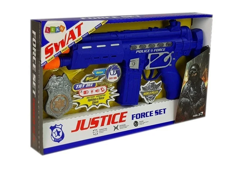 Policijski set pištolj i značka, tamnoplavi 37 cm_5