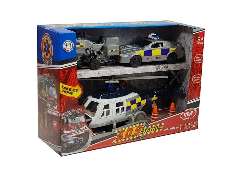 Policijski set s helikopterom, autom i motorom_5
