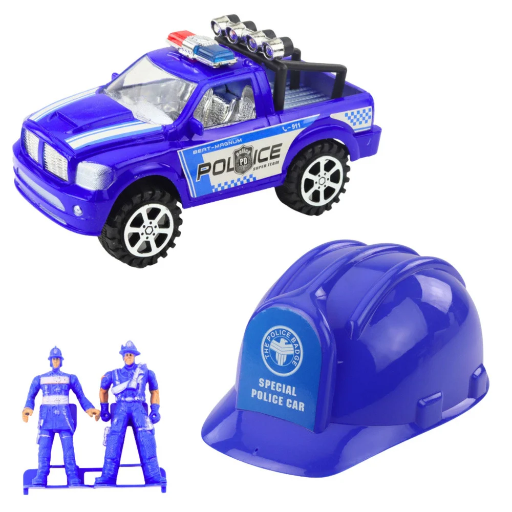 Policijski set s kacigom, kamion i terensko vozilo, plavi_3