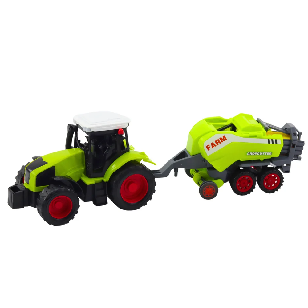 Poljoprivredni set traktor s balirkom sijena, zeleni, 37 × 11 × 9 cm_3