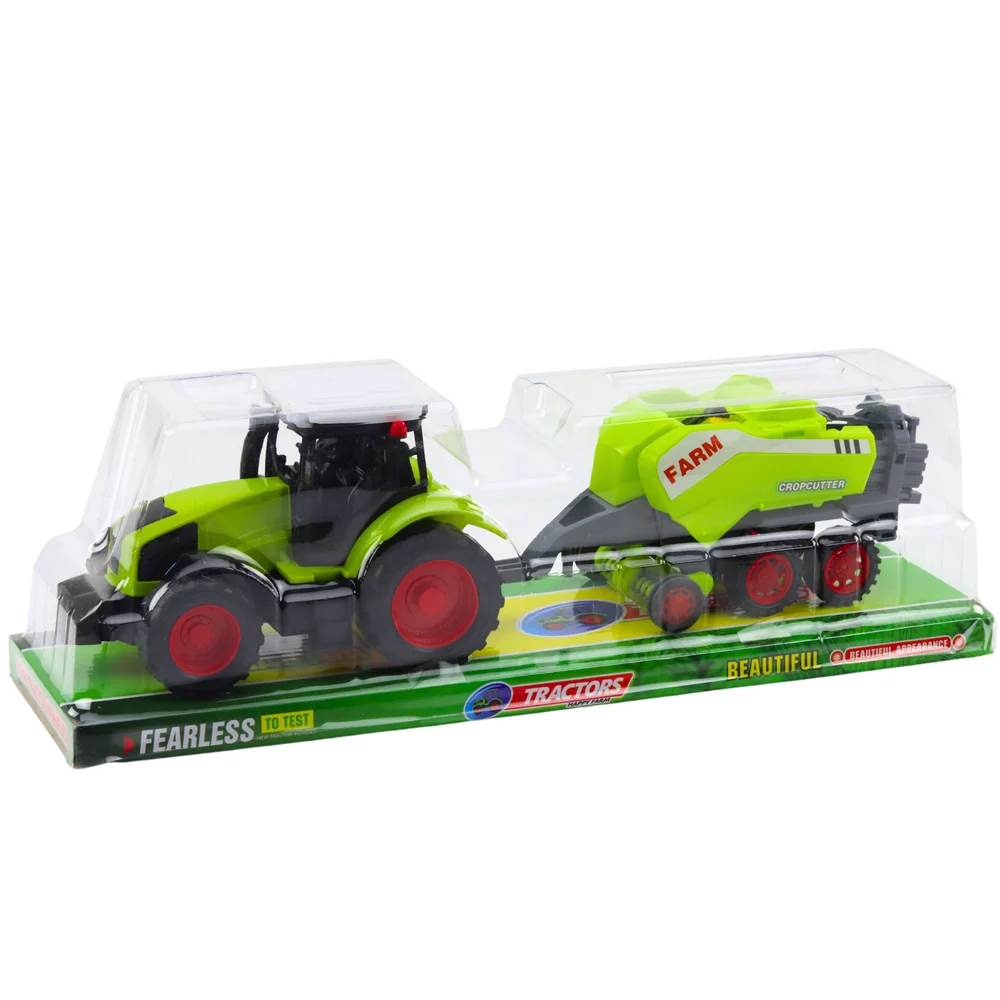 Poljoprivredni set traktor s balirkom sijena, zeleni, 37 × 11 × 9 cm_5