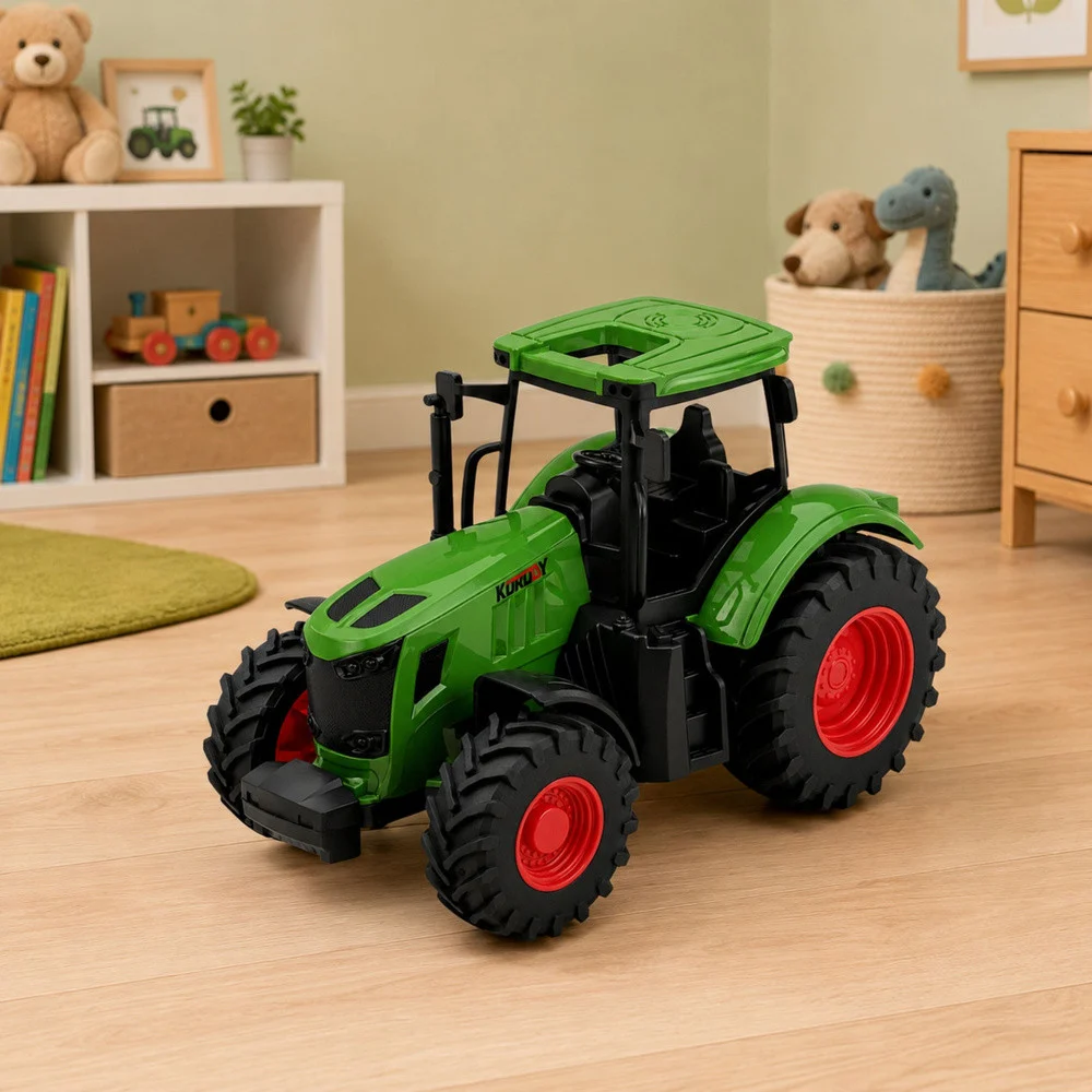 Poljoprivredni traktor s gumenim kotačima, zeleni 1:24_3