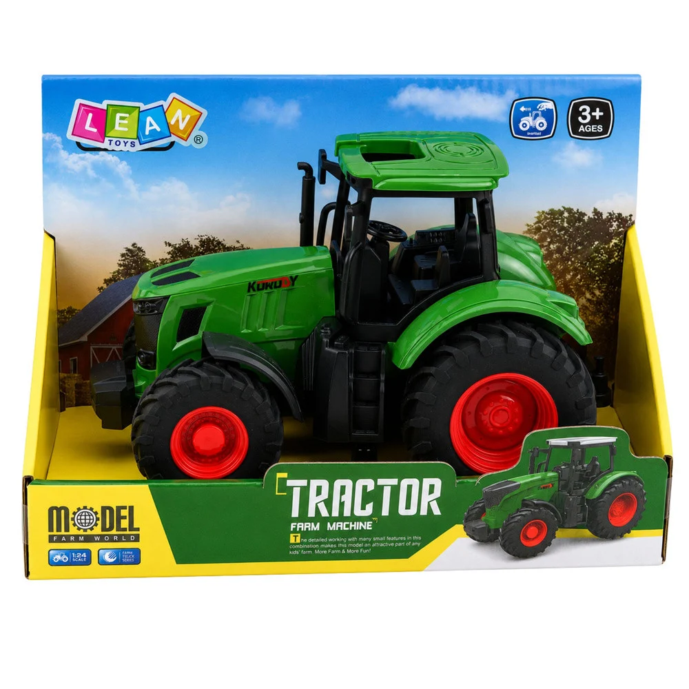 Poljoprivredni traktor s gumenim kotačima, zeleni 1:24_5