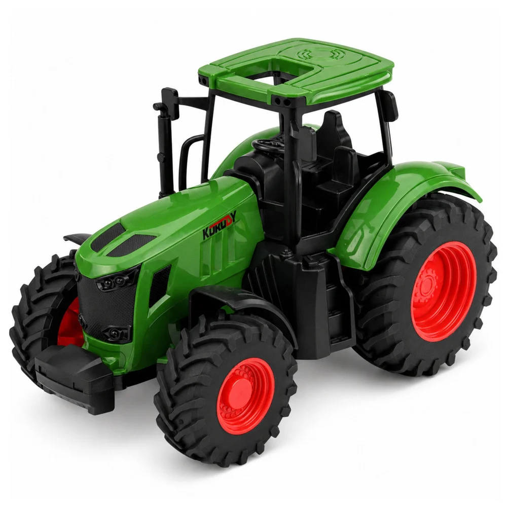 Poljoprivredni traktor s kiper prikolicom, zeleni, 1:24_4