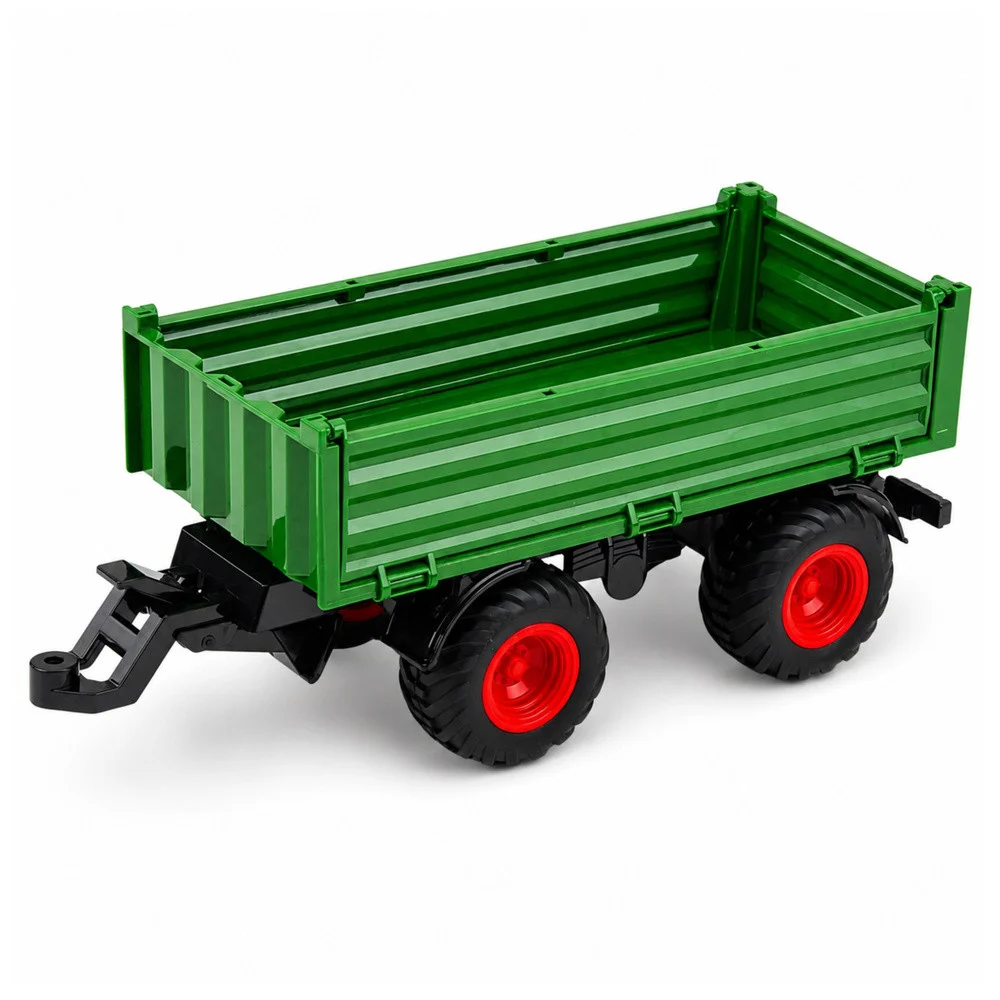 Poljoprivredni traktor s kiper prikolicom, zeleni, 1:24_5