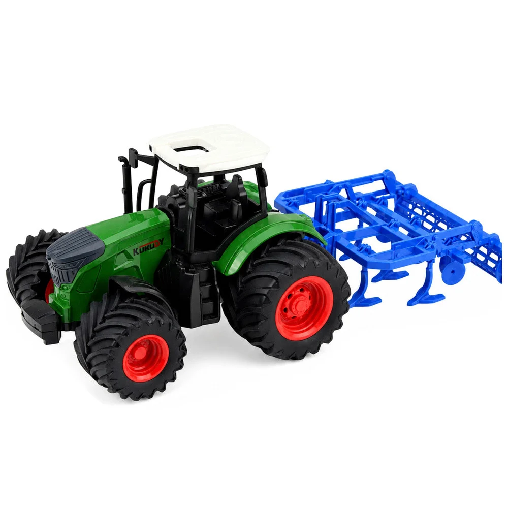 Poljoprivredni traktor s kultivatorom za obradu tla, zeleni 1:24_2