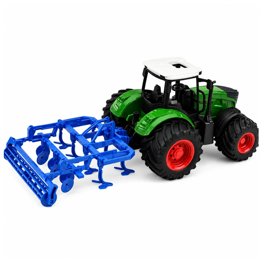 Poljoprivredni traktor s kultivatorom za obradu tla, zeleni 1:24_3