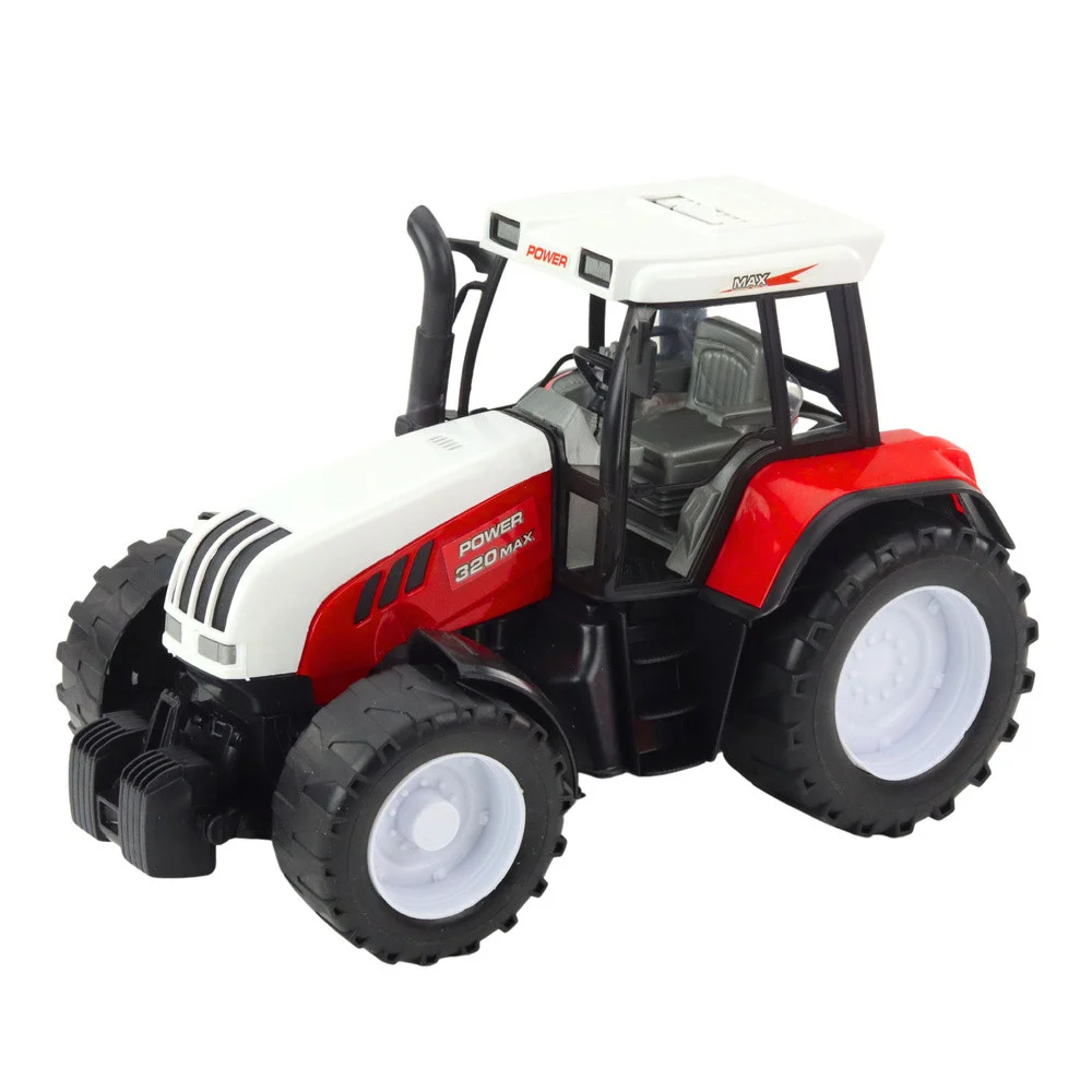 Poljoprivredni traktor s prikolicom i mješalicom za stočnu hranu, crveni 60 cm_3