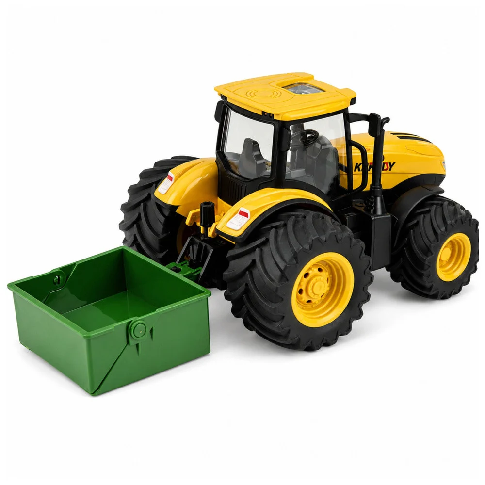 Poljoprivredni traktor s rasipivačem gnojiva, žuti, svjetla i zvuk, 1:24_3